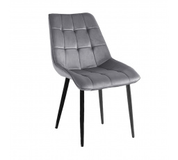 Stolička velvet sivá / čierne nohy J262-1