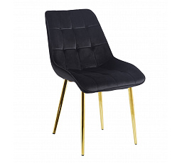 Stolička velvet čierna / zlaté nohy J262-1