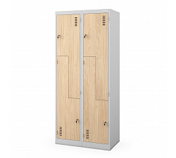 JULIAN skriňa ECO: BIELA RAL9003 + DREVENÝ DEKOR H1850*Š800*H450
