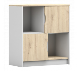 Komoda - JOY I 01, Biela/Dub Artisan