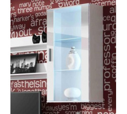 Závesná vitrína SOHO S2, biela/biely lesk