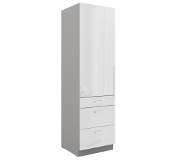 Kuchyňská skříň BIANCA - 60 DKS-210 3S 1F, Šedá / Bílý lesk