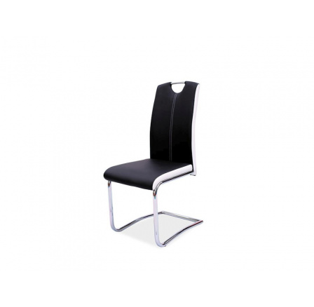Jedálenská stolička H-341 čierna/biela, chróm