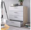 Komoda PEDRO 505, Dub/Biely lesk