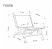 Kreslo FODEN, Čierna/Prírodná