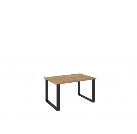 LOFT - Jedálenský stôl w. 138 x 75 x 90, laminovaný dubový lancelot/čierny kov "LP" (K150-Z)