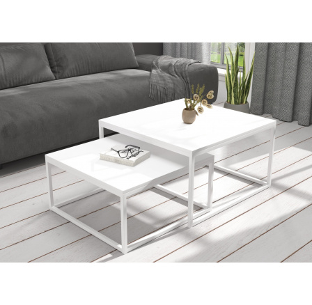 Konferenčný stolík 2v1 KAMA Biela+Biela