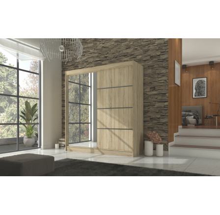 Posuvná skriňa so zrkadlom GILTON 200 Sonoma+Sonoma