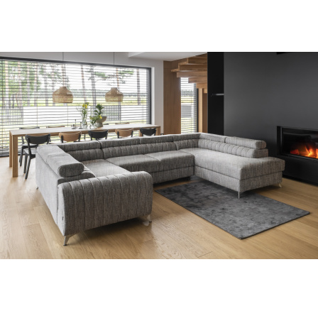 Rohová sedacia súprava v tvare U LOUIS, Marte 130 Pravá