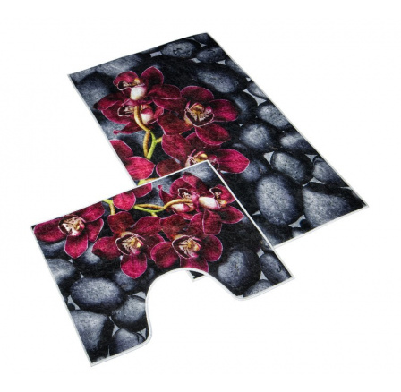 Kúpeľňová sada predložiek 3D 60x100+60x50cm Orchidea Kúpeľňová sada predložiek 3D 60x100+60x50cm Orchidea