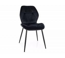 Jedálenská stolička RICK VELVET, Čierny Bluvel 19/Čierna
