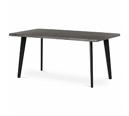 Stôl jedálenský, 160x90x75 cm, MDF doska, dekor sivý dub, kov, čierny lak