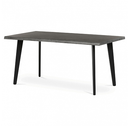 Stôl jedálenský, 160x90x75 cm, MDF doska, dekor sivý dub, kov, čierny lak