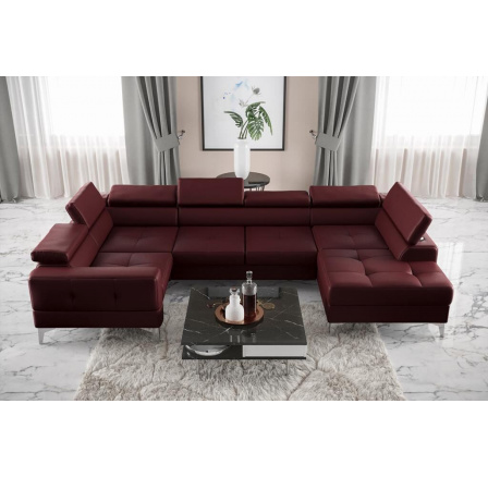 Rohová sedacia súprava TOSCANIA MAX I 170x350x185 cm prírodná koža - ľavá, Bordová koža Rohová sedacia súprava TOSCANIA MAX I 170x350x185 cm prírodná koža - ľavá, Bordová koža