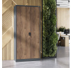 Kovová skriňa s policami Eco Design JAN H, 900 x 1950 x 400 mm, Antracitová/orech