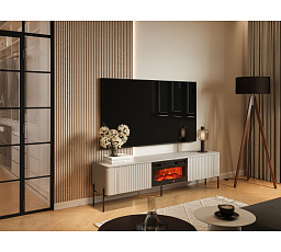 TV komoda VERA 190 EF s malým krbom, kašmír