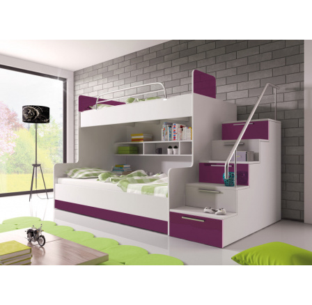 Poschodová posteľ PARADISE, fialová