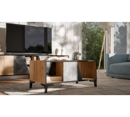 Konferenčný stolík OVO, tmavý betón/old dub