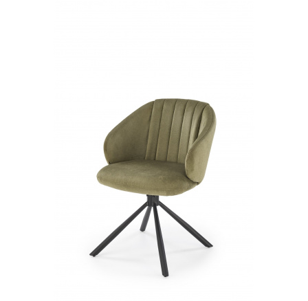 Jedálenská otočná stolička K533, olivová/čierna