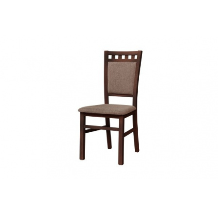 DENIS new (LOTOS) -Jedálenská stolička - bukové drevo morené na tmavý dub (tmavý orech) / látka Brown BS03, kolekcia "FN" (K150)