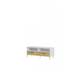 BALI 24 - TV stolík - 2S, laminovaný biely mat/americký orech(Barris 24=1balík) (SZ) (K150-E)NOVINKA