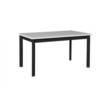 MAXMILIÁN 5P (MAX 5P) - rozkladací jedálenský stôl - laminát biely / nohy čierne - kolekcia "DRE" (K150)