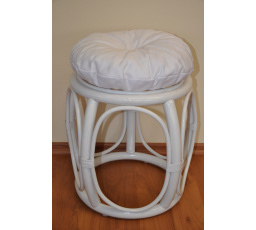 Vankúš na ratanovú stoličku biely - priemer 35 cm