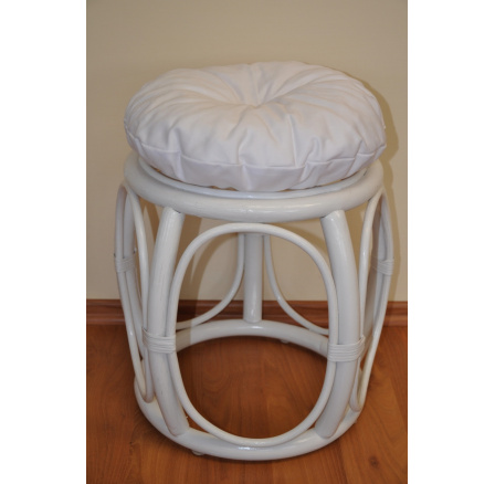 Vankúš na ratanovú stoličku biely - priemer 35 cm