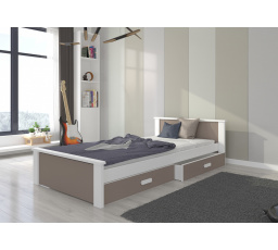 Posteľ ALDEX 200x90 Biela+Lanýž