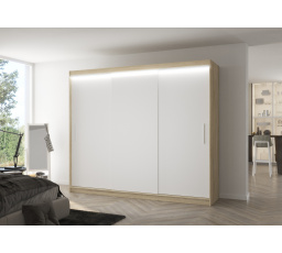 Posuvná skriňa s LED osvetlením ANTOS 250 Sonoma+Biela