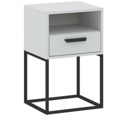 Nočný stolík CADRO 1S 40 NR5, Biela/Čierna