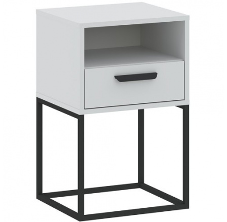 Nočný stolík CADRO 1S 40 NR5, Biela/Čierna