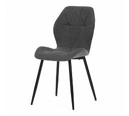 Jedálenská stolička, sivá látka, čierne kovové nohy