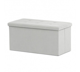 Taburet s úložným priestorom, krémová menčestrová látka