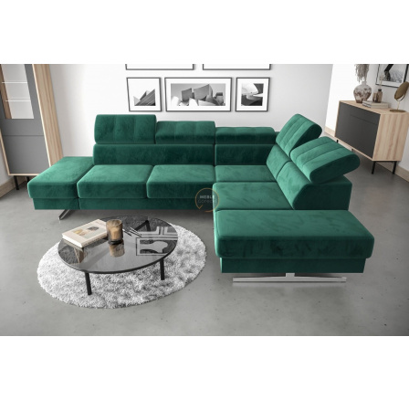 Rohová sedacia súprava EMPORIO 225X300 - voliteľný odtieň, pravá