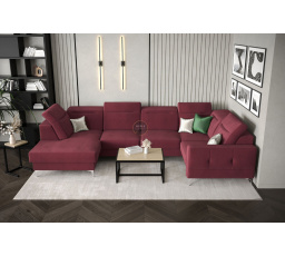 Rohová sedacia súprava MALIBU MAX II 180x350x182 cm - červená, pravá strana