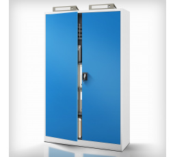 Kancelárska kovová skriňa na dokumenty šedo-modrá JAN II, 1150 x 1850 x 400 mm