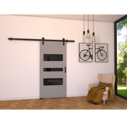 Posuvné dvere LOFT C80, sivá/čierna Posuvné dvere LOFT C80, sivá/čierna