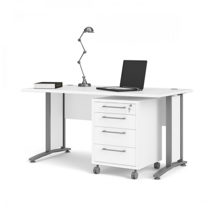 Písací stôl OFFICE 80400/35, Biela/Silver grey Písací stôl OFFICE 80400/35, Biela/Silver grey