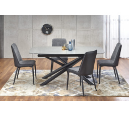 Jedálenský stôl CAPELLO, tmavo sivý/čierny