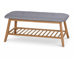 Regál na topánky ST15, bambusový/sivý