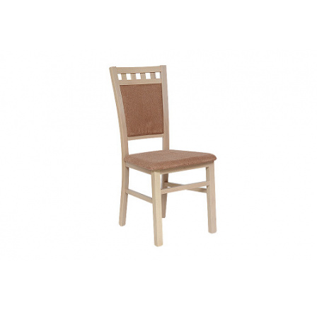 DENIS new (LOTOS) -Jedálenská stolička - bukové drevo morené Bardolino(dub sonoma)/ látka Brown BS03, kolekcia "FN" (K150)