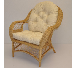 Ratanové kreslo Florida medové polster béžový melír