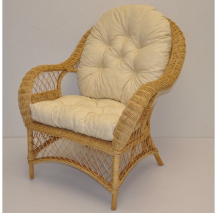 Ratanové kreslo Florida medové polster béžový melír