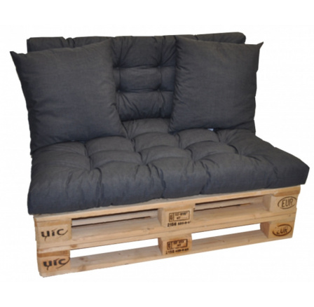 Vankúše na paletový nábytok - tmavosivá látka