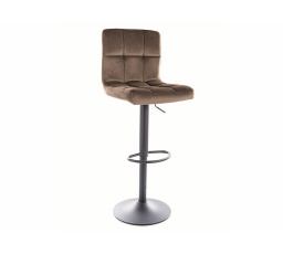 Barová stolička C105 VELVET, tmavobéžová Bluvel 40/čierna
