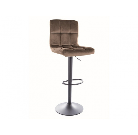 Barová stolička C105 VELVET, tmavobéžová Bluvel 40/čierna