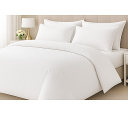 Hotelové obliečky 140x200, 70x90cm Atlas gradl Biele - česané 145g/m2, prúžok 4 mm