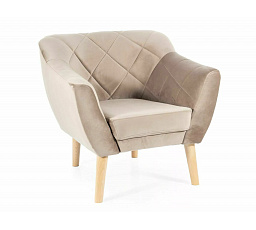 Kreslo KARO 1 VELVET, Béžový Bluvel 40/Buk