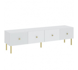 Televízny stolík VIENA RTV 1800 2D, Biela/Zlatá